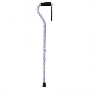 Mabis DMI Lightweight Adjustable Designer Cane with Offset Handle Health Products