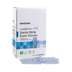 McKesson Confiderm STR Sterile Blue Powder Free Nitrile Exam Gloves Health Products