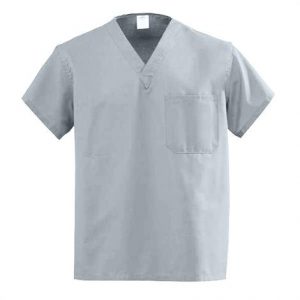 Medline AngelStat Unisex Reversible V-Neck Scrub Tops - Gray Health Products