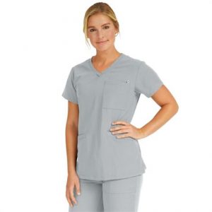 Medline Berkeley Ave Women Stretch Fabric Tunic Scrub Top With Pockets Gray Health Products