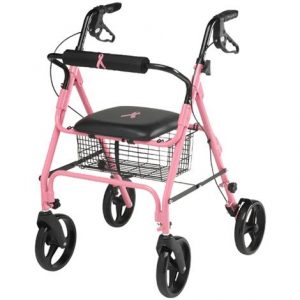 Medline Breast Cancer Awareness Four Wheel Rollator Health Products