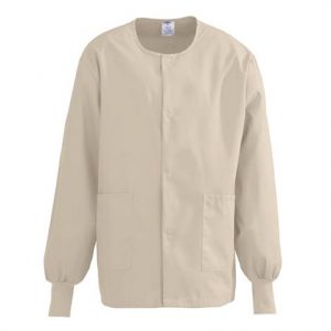 Medline ComfortEase Unisex Crew Neck Warm-Up Jacket - Khaki Health Products