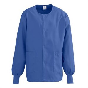 Medline ComfortEase Unisex Crew Neck Warm-Up Jacket - Marine Blue Health Products