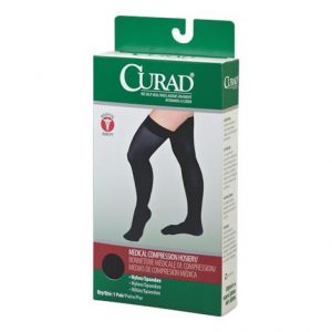 Medline Curad Hospital-Quality Closed Toe Thigh High 15-20mmHg Medical Compression Stockings Health Products