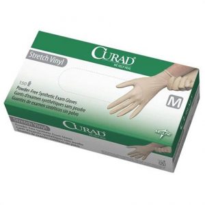 Medline Curad Powder-Free Stretch Vinyl Exam Gloves Health Products