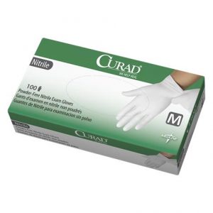 Medline Curad White Powder-Free Nitrile Exam Gloves Health Products