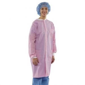 Medline Disposable Knit Cuff and Collar Multi-Layer Lab Coats Health Products