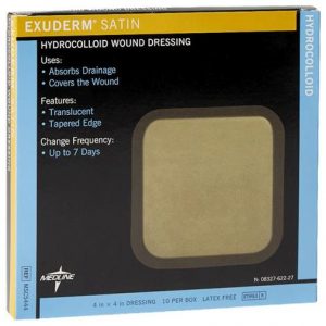 Medline Exuderm Satin Square Hydrocolloid Dressing Health Products