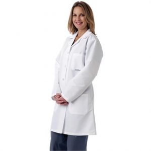 Medline Ladies Full Length White Lab Coat Health Products