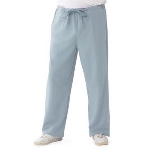 Medline Newport Ave Unisex Stretch Fabric Scrub Pants with Drawstring - Light Gray Health Products