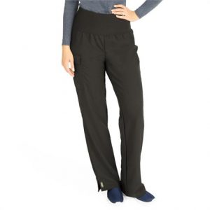 Medline Ocean Ave Womens Stretch Fabric Support Waistband Scrub Pants - Black Health Products