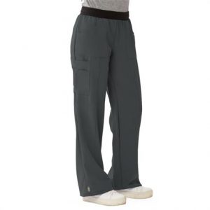 Medline Pacific Ave Womens Stretch Fabric Wide Waistband Scrub Pants - Charcoal Health Products