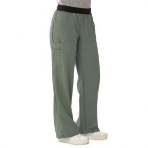 Medline Pacific Ave Womens Stretch Fabric Wide Waistband Scrub Pants - Olive Health Products