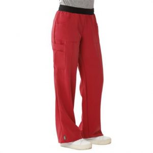 Medline Pacific Ave Womens Stretch Fabric Wide Waistband Scrub Pants - Red Health Products