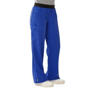 Medline Pacific Ave Womens Stretch Fabric Wide Waistband Scrub Pants - Royal Blue Health Products