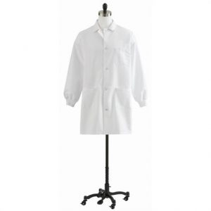 Medline Unisex Knit Cuff Staff Length Lab Coat Health Products