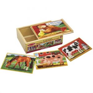 Melissa & Doug Farm Animals Jigsaw Puzzles In A Box Health Products