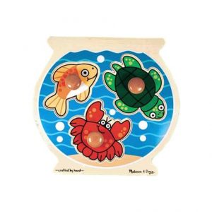 Melissa & Doug Wooden Fishbowl Jumbo Knob Puzzle Health Products