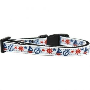 Mirage Anchors Away Nylon Ribbon Cat Safety Collar Health Products