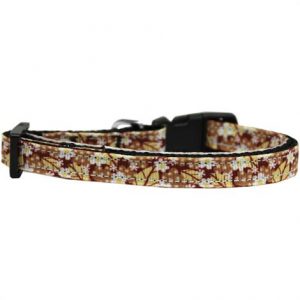 Mirage Autumn Leaves Nylon Ribbon Cat Safety Collar Health Products