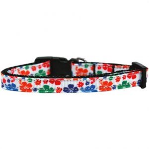 Mirage Multi-Colored Hawaiian Hibiscus Nylon Ribbon Dog Collar Health Products