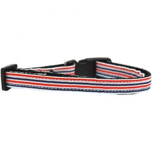 Mirage Patriotic Stripes Nylon Ribbon Dog Collar Health Products