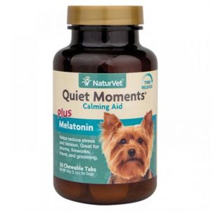 NaturVet Quiet Moments Calming Aid Plus Melatonin Dog Tabs Health Products