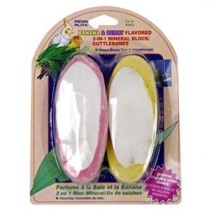 Penn Plax 2-in-1 Mineral Block Cuttlebone - Banana & Berry Flavors Health Products