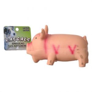 Rascals Latex Grunting Pig Dog Toy - Pink Health Products