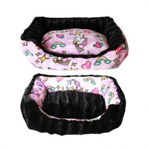 Reversible Bumper Pink Unicorn Dog Bed Health Products