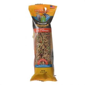 Sunseed Grainola Cockatiel Treat Bar with Peas & Peppers Health Products