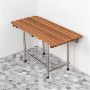 Teakworks4u Plantation Teak ADA Shower Seat with Drop Down Legs Health Products