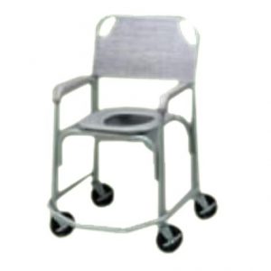 Tubular Fabricators Shower Chair and Commode with Five Inches Solid Stem Casters Health Products