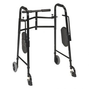 Tubular Fabricators The GRAND Line EasyRise Universal 6 Wheeled Double Button Folding Walker Health Products