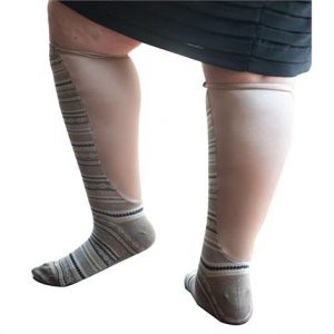 Xpandasox Plus Size/Wide Calf Cotton Blend Diamond Stripe Knee High Compression Socks Health Products