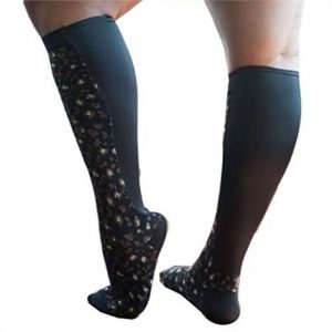 Xpandasox Plus Size/Wide Calf Cotton Blend Leopard Print Knee High Compression Socks Health Products